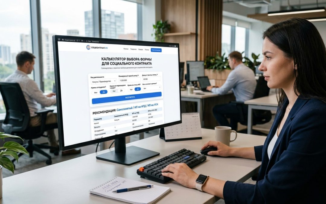 Калькулятор выбора формы ведения предпринимательской деятельности для социального контракта