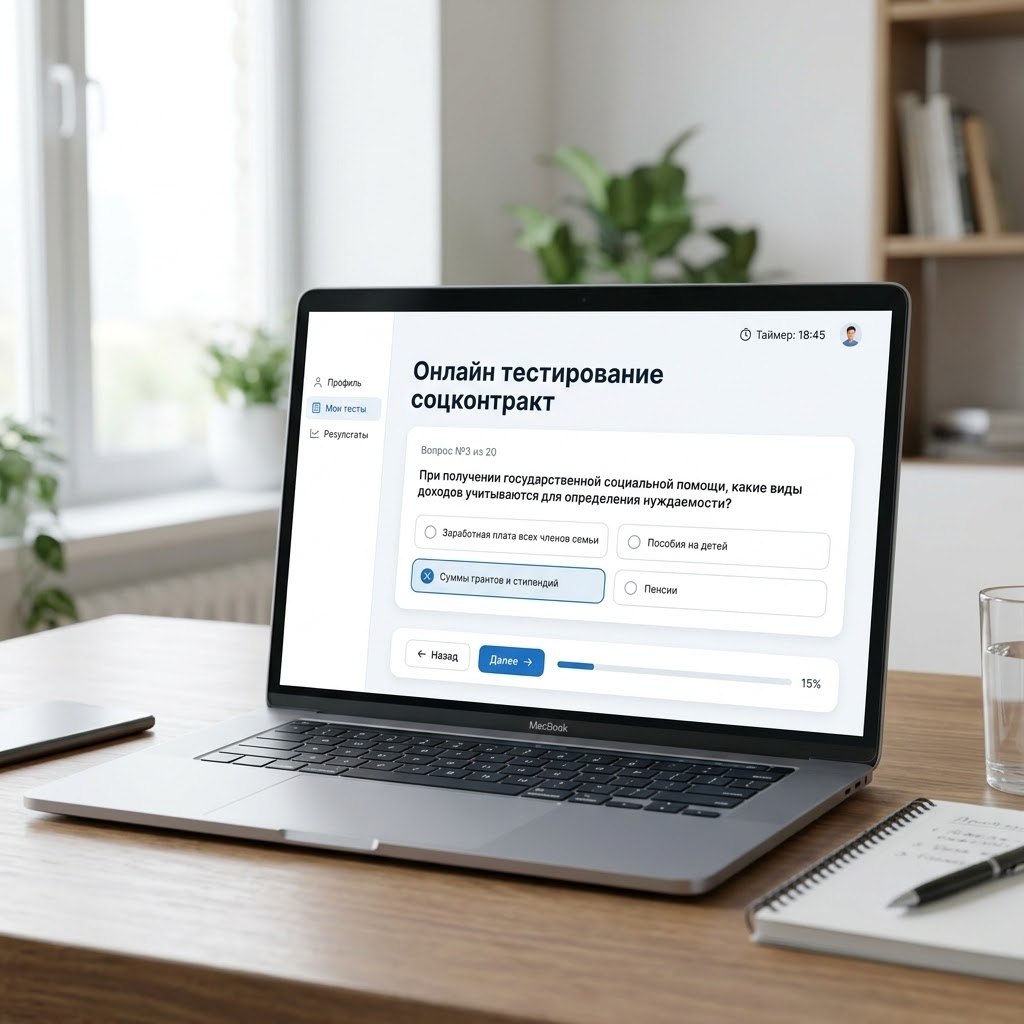 Онлайн тестирование соцконтракт