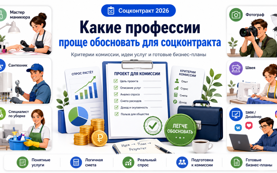Какие профессии проще обосновать для соцконтракта в 2026 году: список, критерии и бизнес-планы