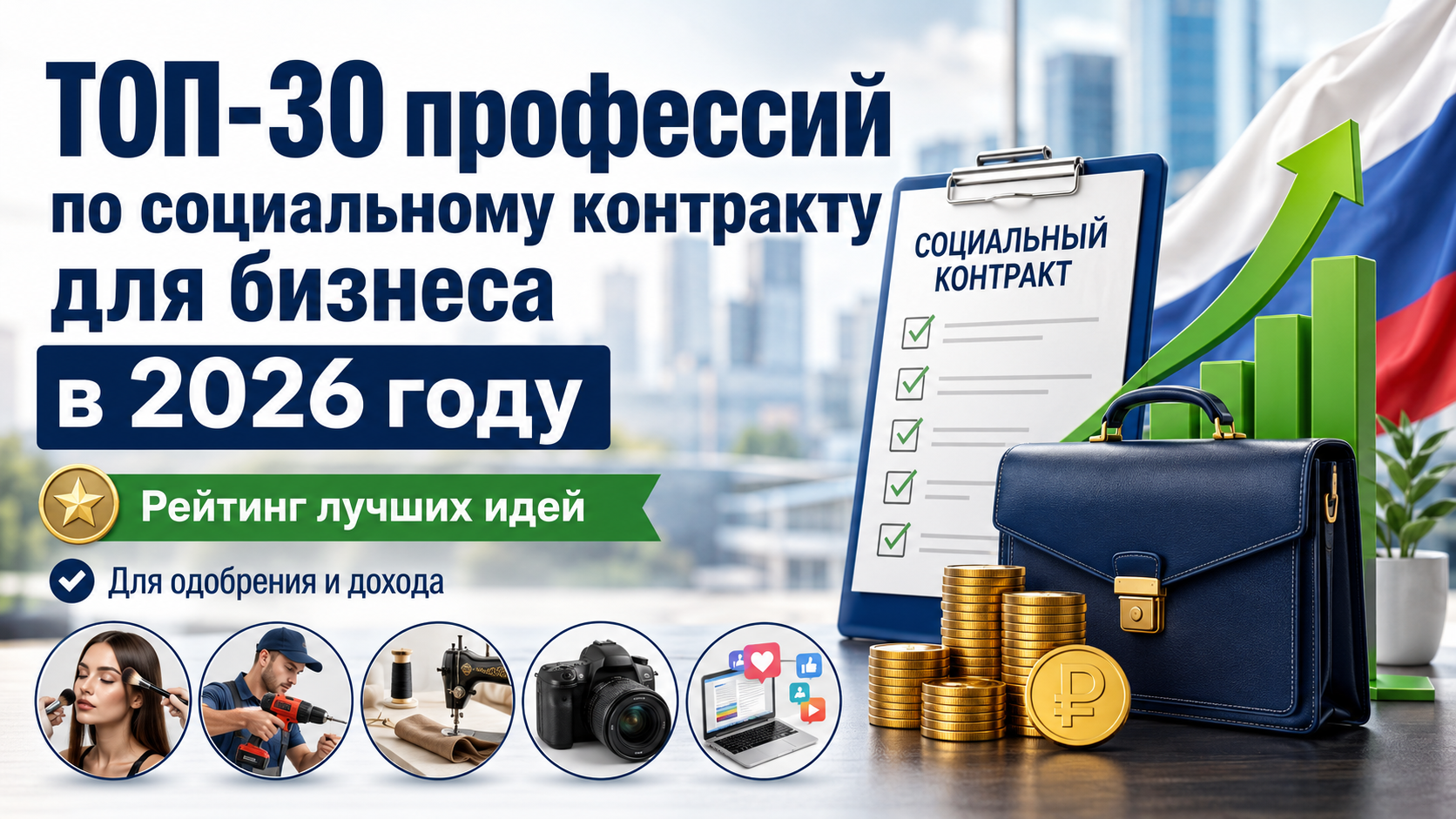 Топ-30 профессий по социальному контракту для бизнеса в 2026 году