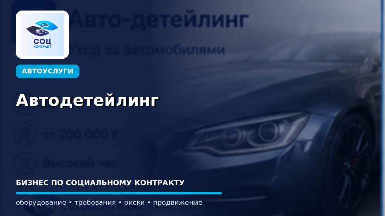 Автодетейлинг как бизнес по социальному контракту