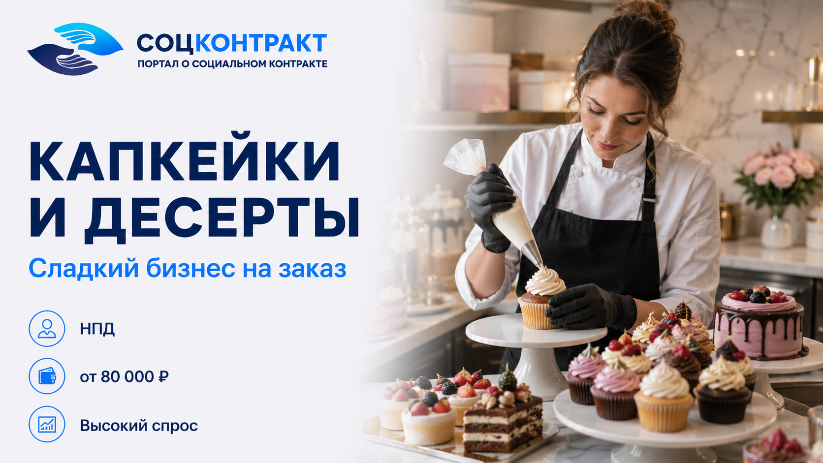 Капкейки и десерты как бизнес по социальному контракту