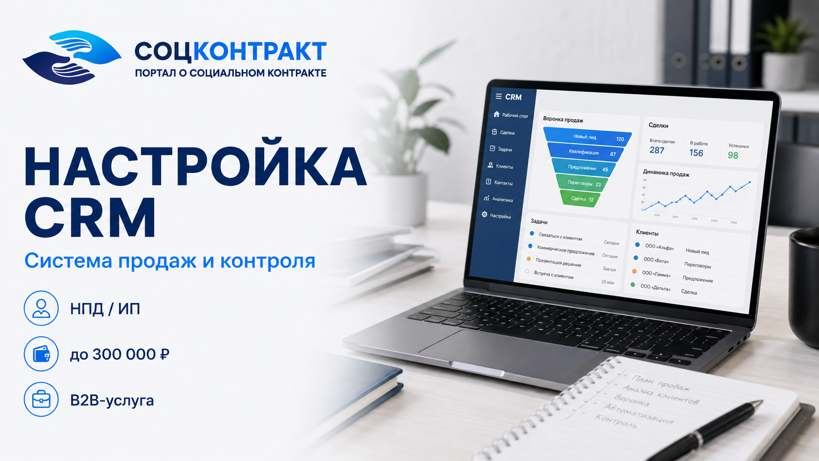 Настройка CRM как бизнес по социальному контракту