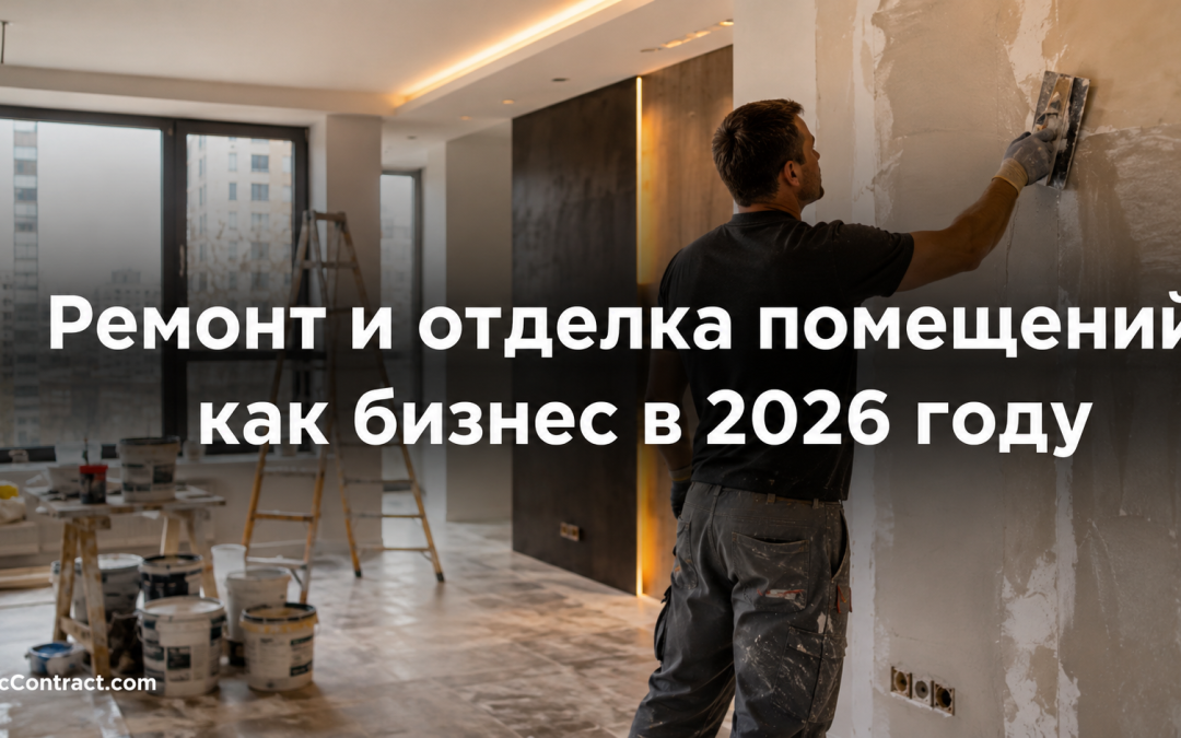 Ремонт и отделка помещений как бизнес в 2026 году: услуги, инструмент, прибыль и соцконтракт