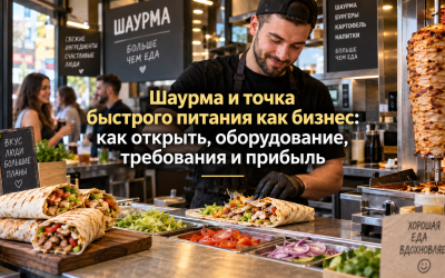 Шаурма и точка быстрого питания как бизнес: как открыть, оборудование, требования и прибыль