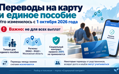 Переводы на карту с 1 октября 2026 года: как учитывают поступления при назначении единого пособия и влияет ли это на социальный контракт